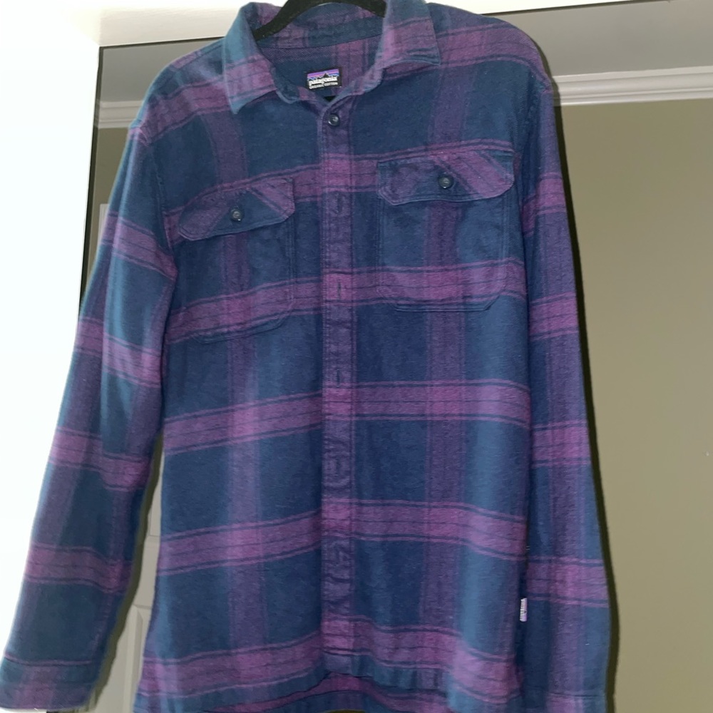 Patagonia Purple & Black checkered flannel